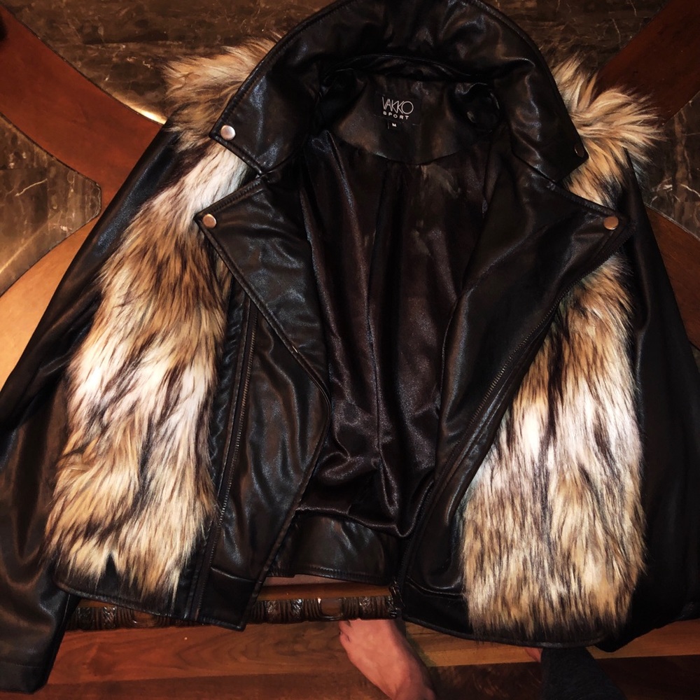 VAKKO SPORT ( leather jacket it’s faux fur trim)